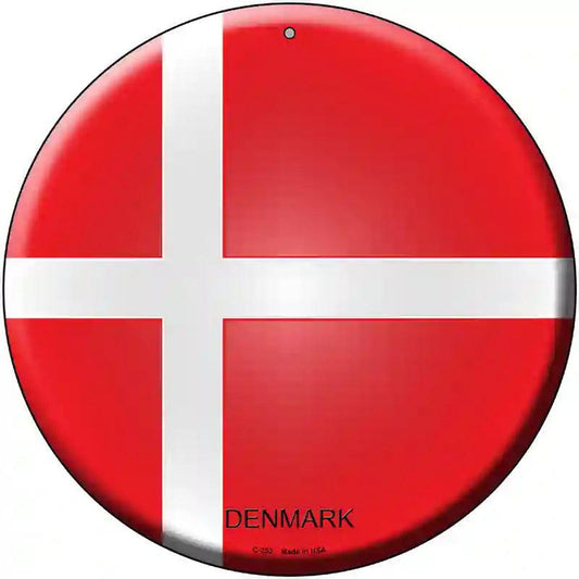 Denmark Country Novelty Metal Circular Sign