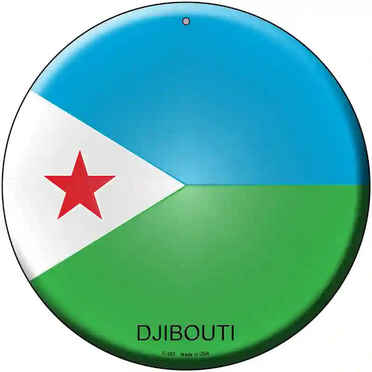 Djibouti Country Novelty Metal Circular Sign