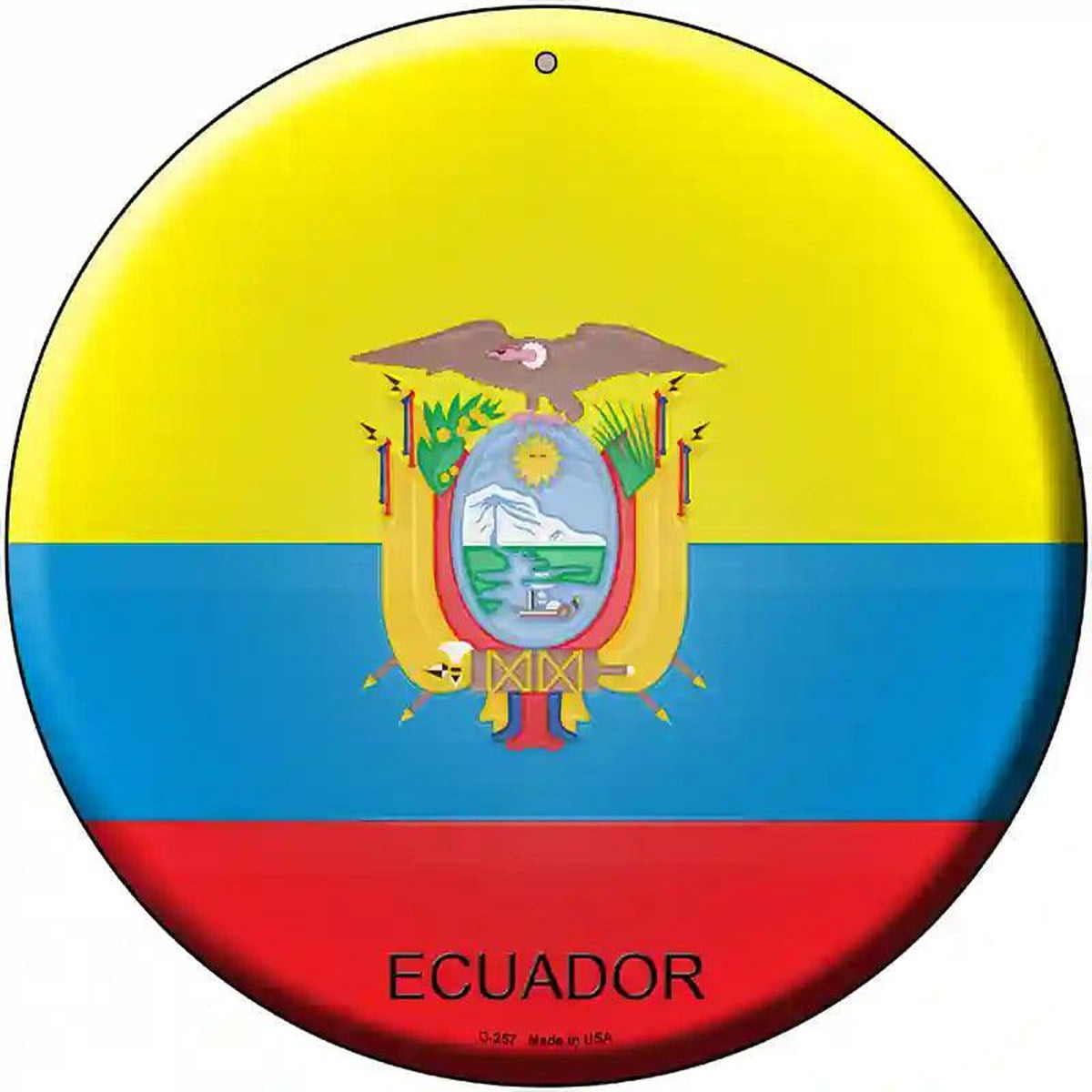 Ecuador Country Novelty Metal Circular Sign