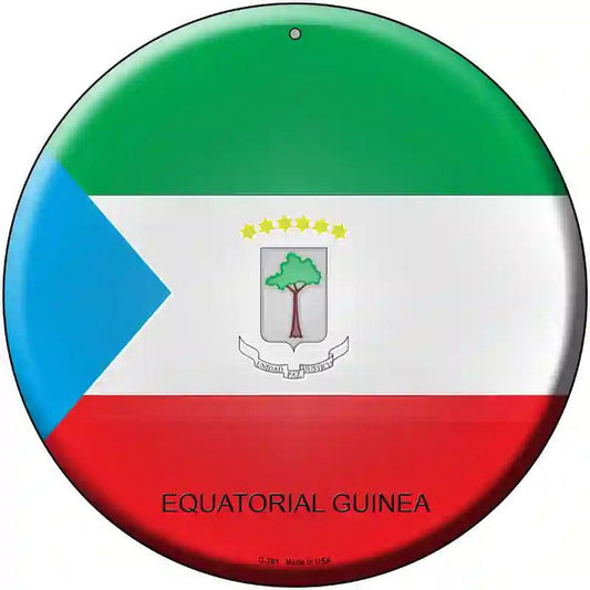 Equatorial Guinea Country Novelty Metal Circular Sign