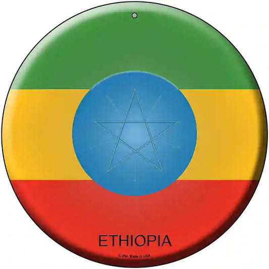 Ethiopia Country Novelty Metal Circular Sign
