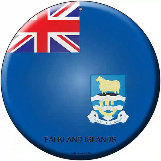 Falkland Islands Country Novelty Metal Circular Sign
