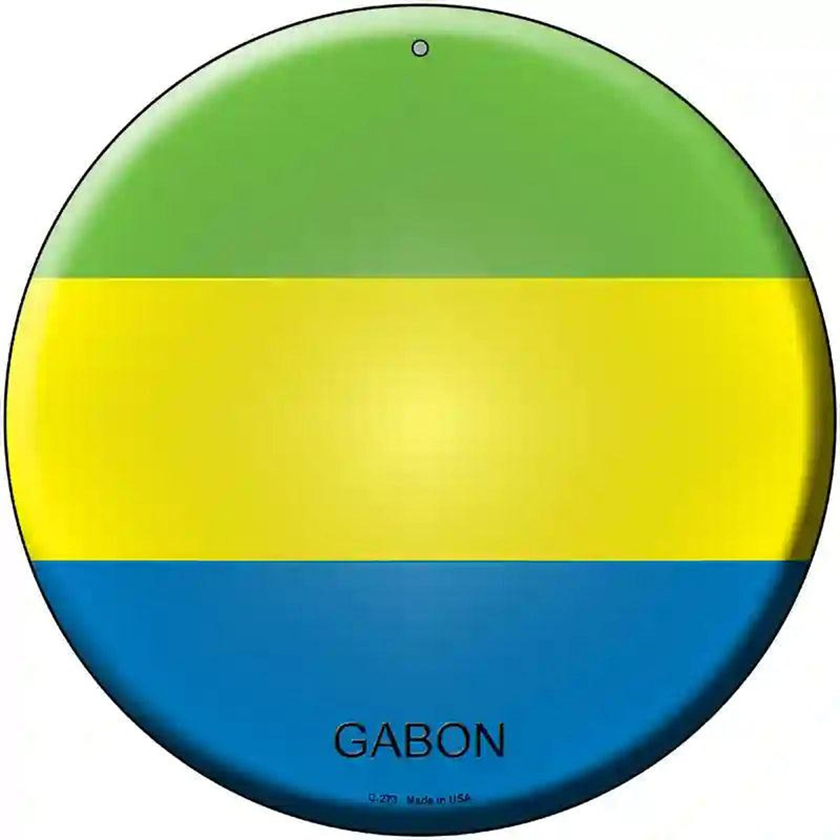 Gabon Country Novelty Metal Circular Sign