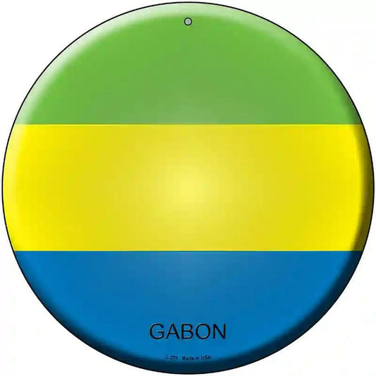 Gabon Country Novelty Metal Circular Sign