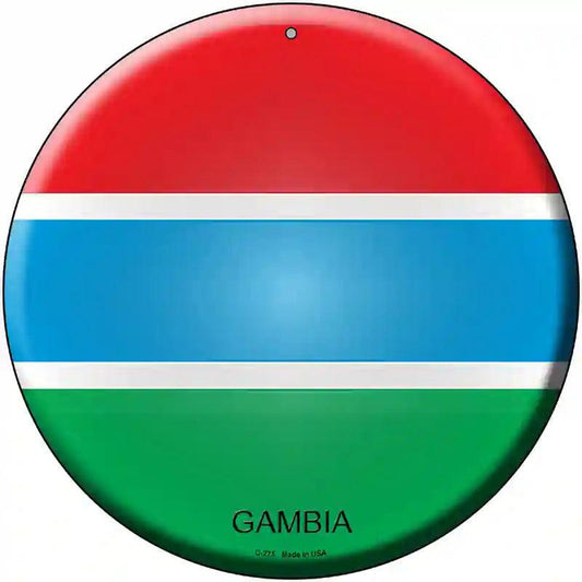 Gambia Country Novelty Metal Circular Sign