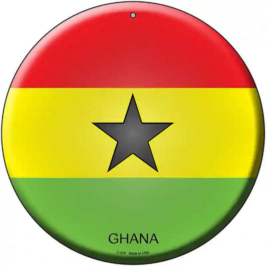 Ghana Country Novelty Metal Circular Sign