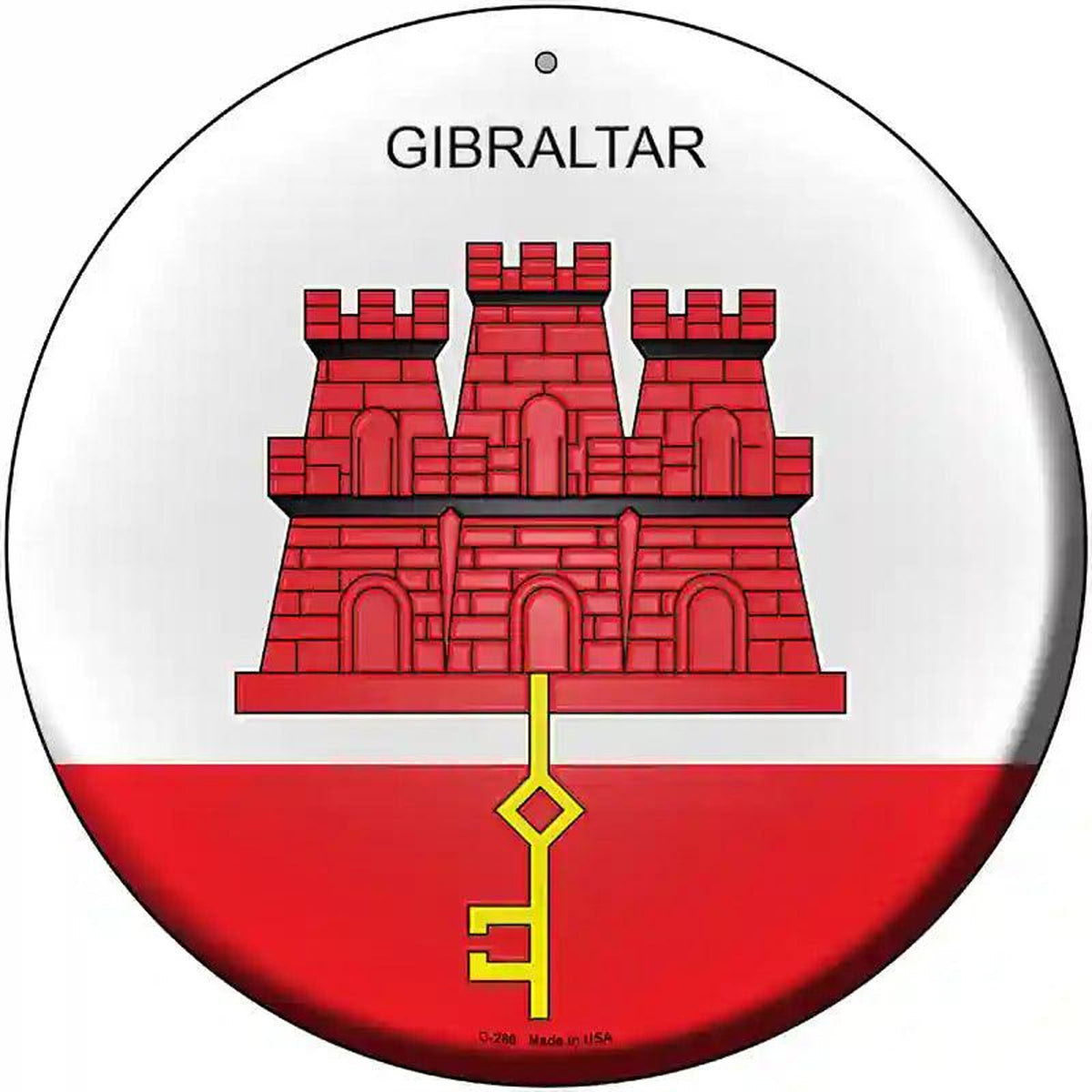 Gibraltar Country Novelty Metal Circular Sign