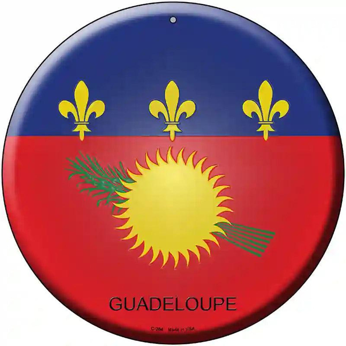 Guadeloupe Country Novelty Metal Circular Sign