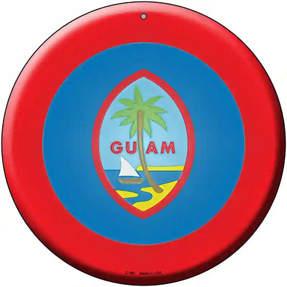 Guam Country Novelty Metal Circular Sign
