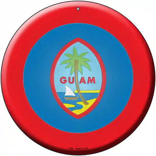 Guam Country Novelty Metal Circular Sign
