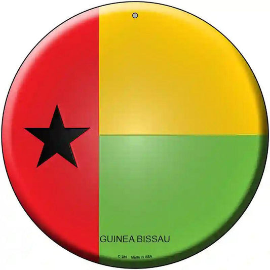 Guinea Bissau Country Novelty Metal Circular Sign