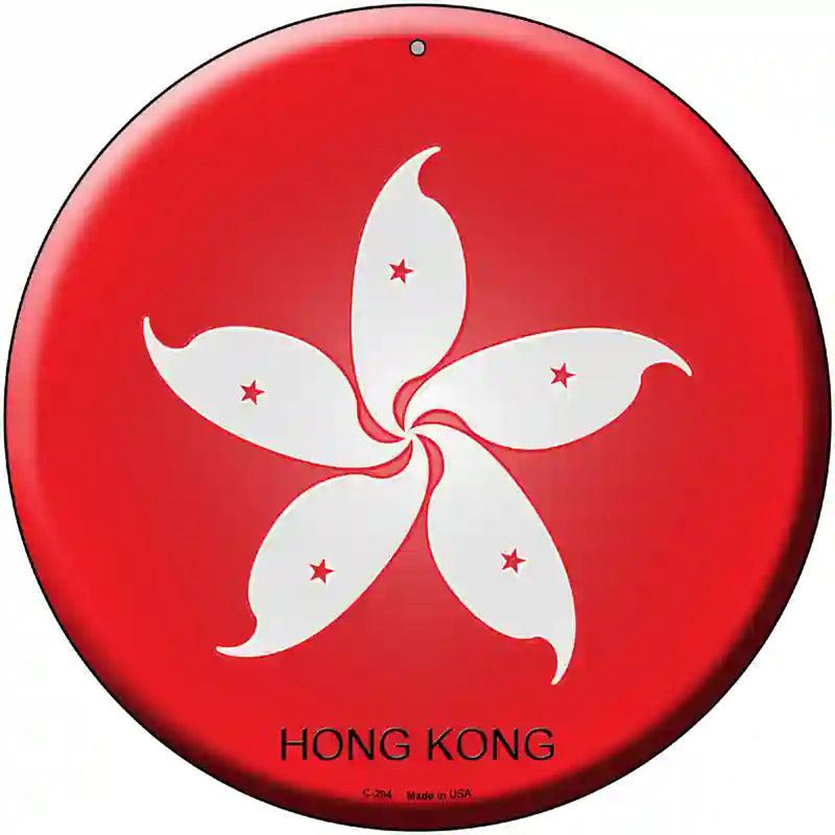 Hong Kong Country Novelty Metal Circular Sign