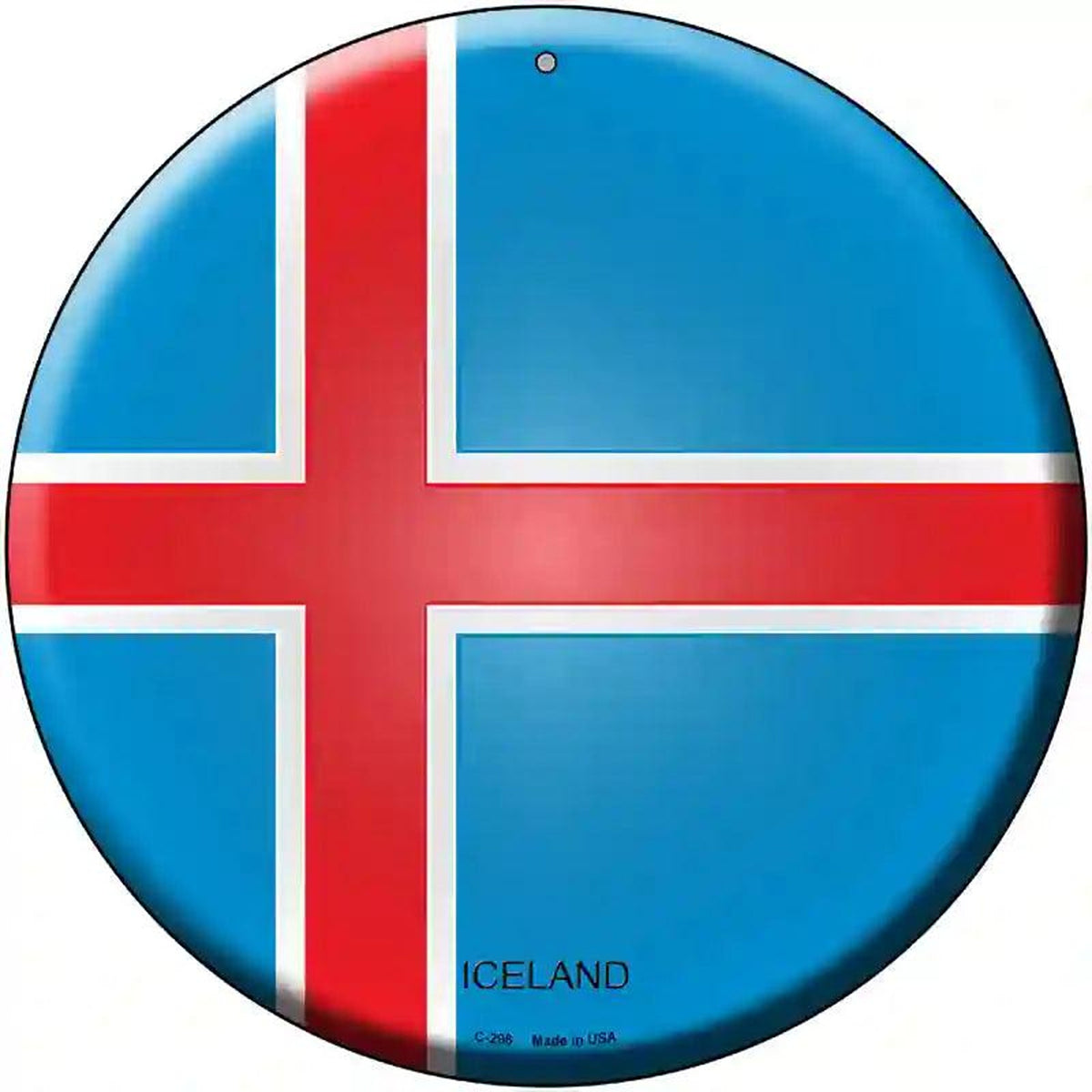 Iceland Country Novelty Metal Circular Sign