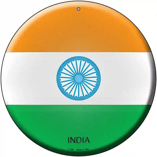 India Country Novelty Metal Circular Sign