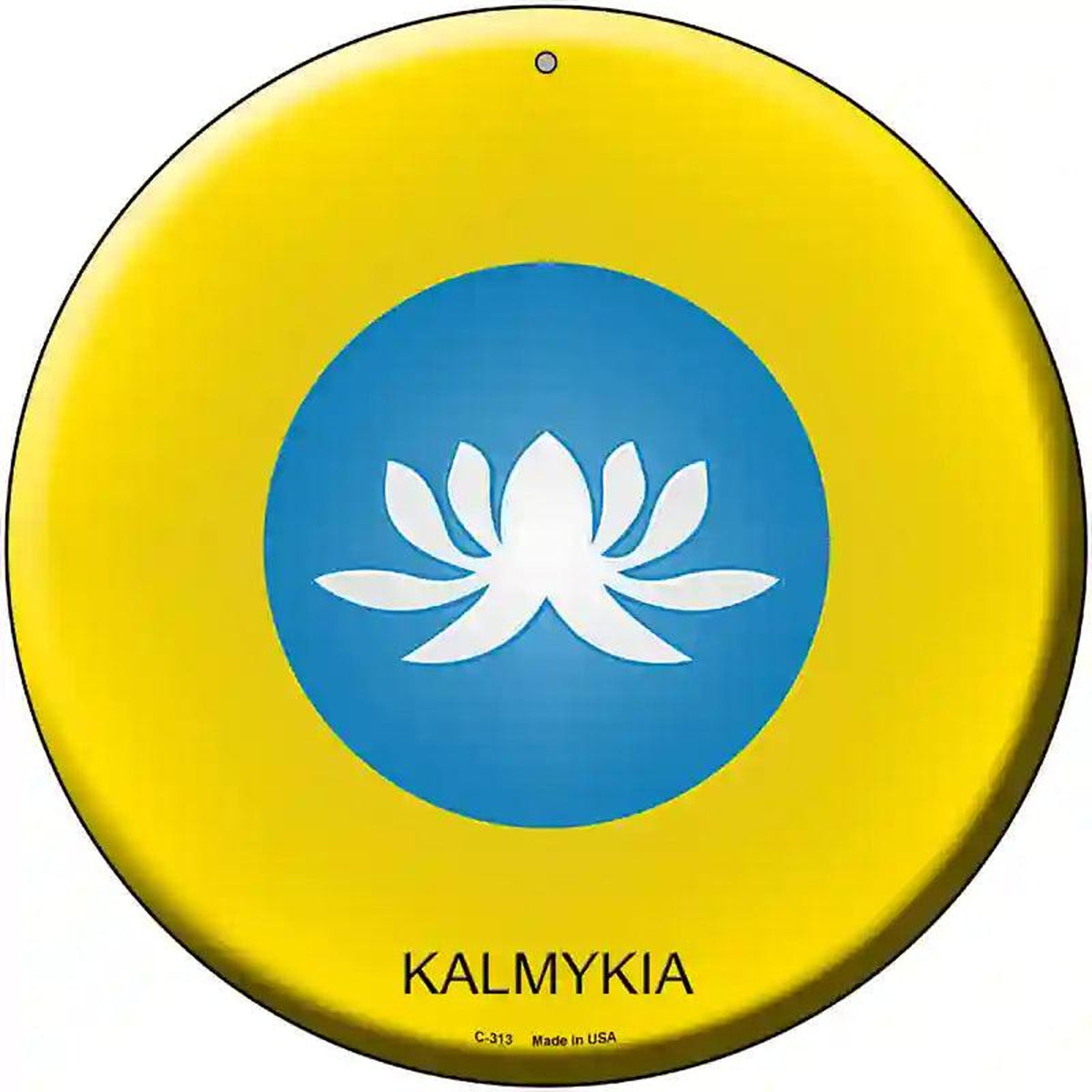 Kalmykia Country Novelty Metal Circular Sign
