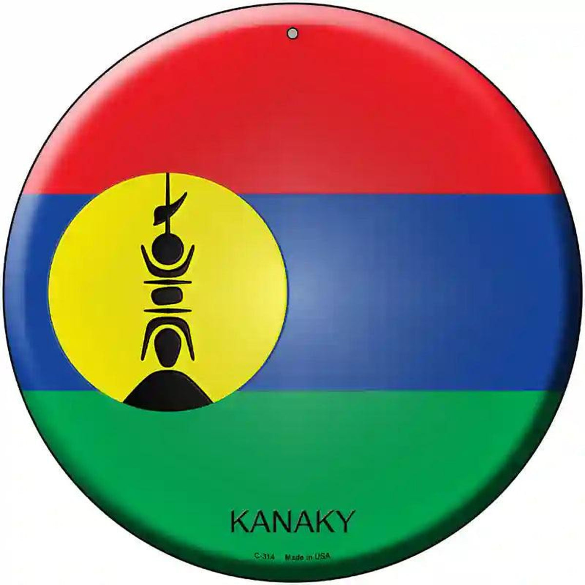 Kanaky Country Novelty Metal Circular Sign