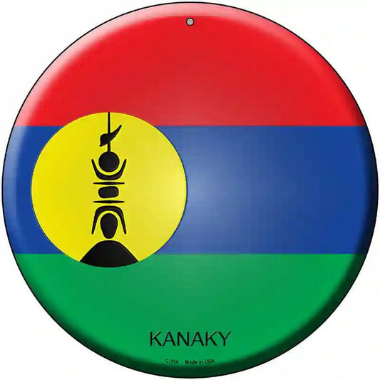 Kanaky Country Novelty Metal Circular Sign