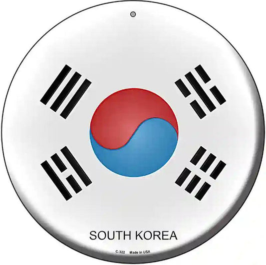 South Korea Country Novelty Metal Circular Sign