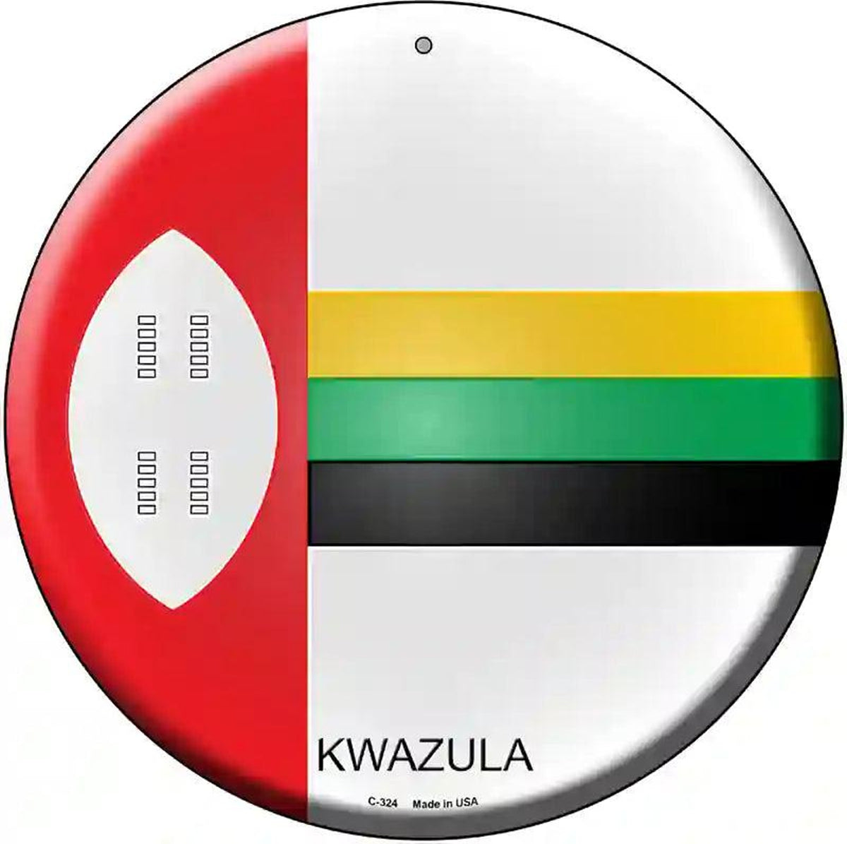 Kwazula Country Novelty Metal Circular Sign