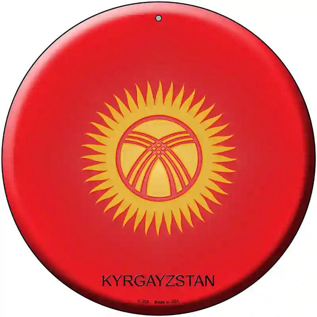 Kyrgayzstan Country Novelty Metal Circular Sign