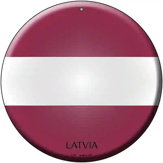 Latvia Country Novelty Metal Circular Sign
