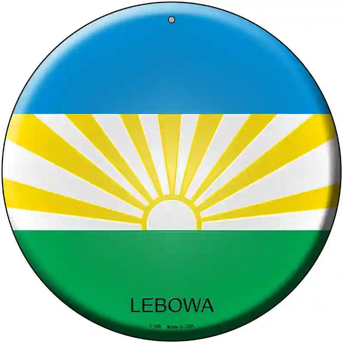Lebowa Country Novelty Metal Circular Sign