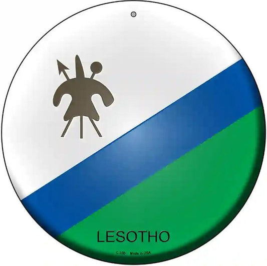 Lesotho Country Novelty Metal Circular Sign