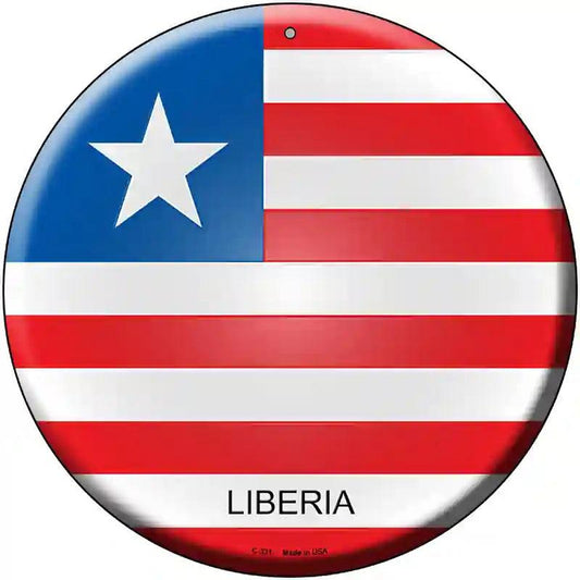 Liberia Country Novelty Metal Circular Sign