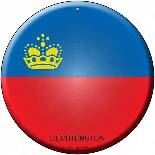 Liechtenstein Country Novelty Metal Circular Sign