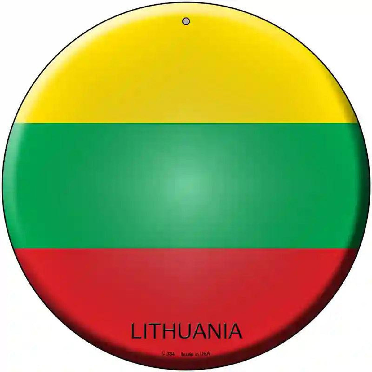 Lithuania Country Novelty Metal Circular Sign