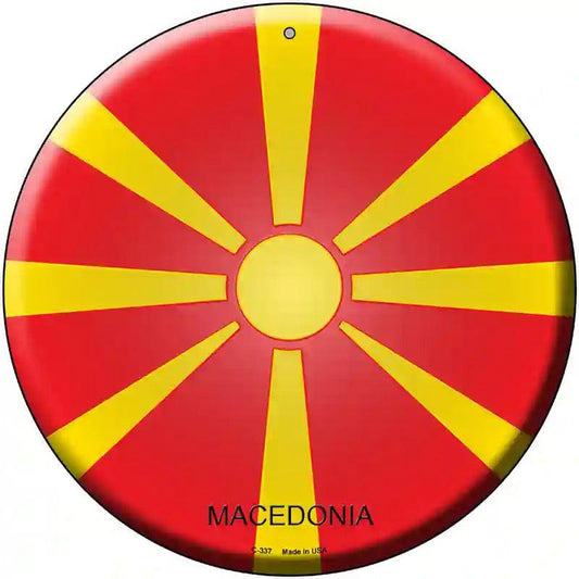 Macedonia Country Novelty Metal Circular Sign