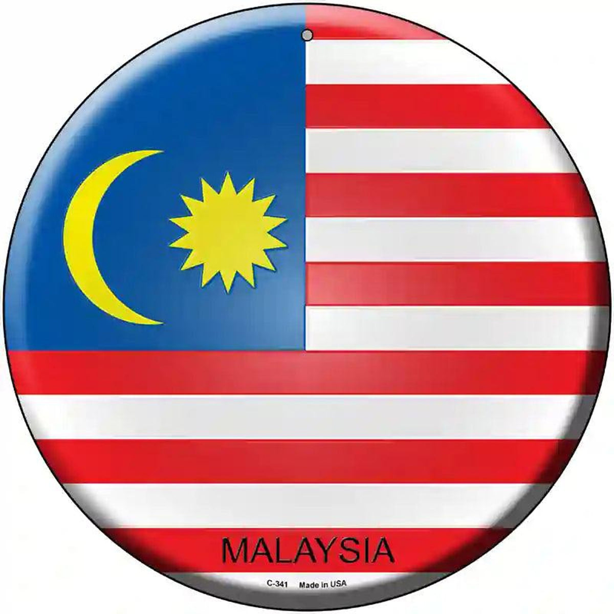 Malaysia Country Novelty Metal Circular Sign