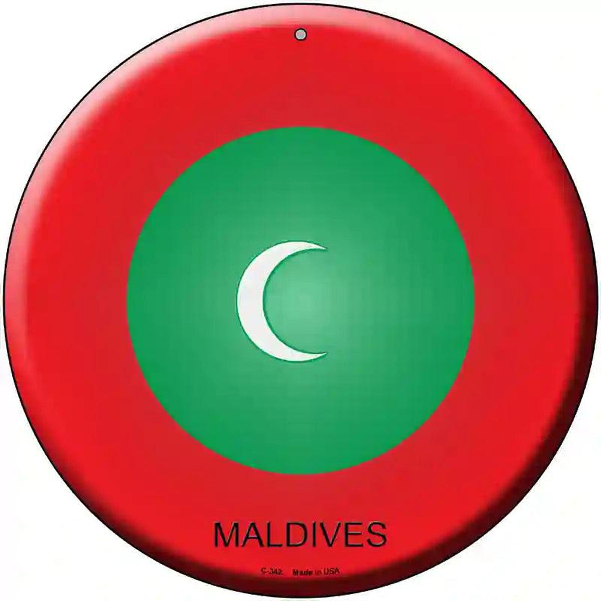 Maldives Country Novelty Metal Circular Sign