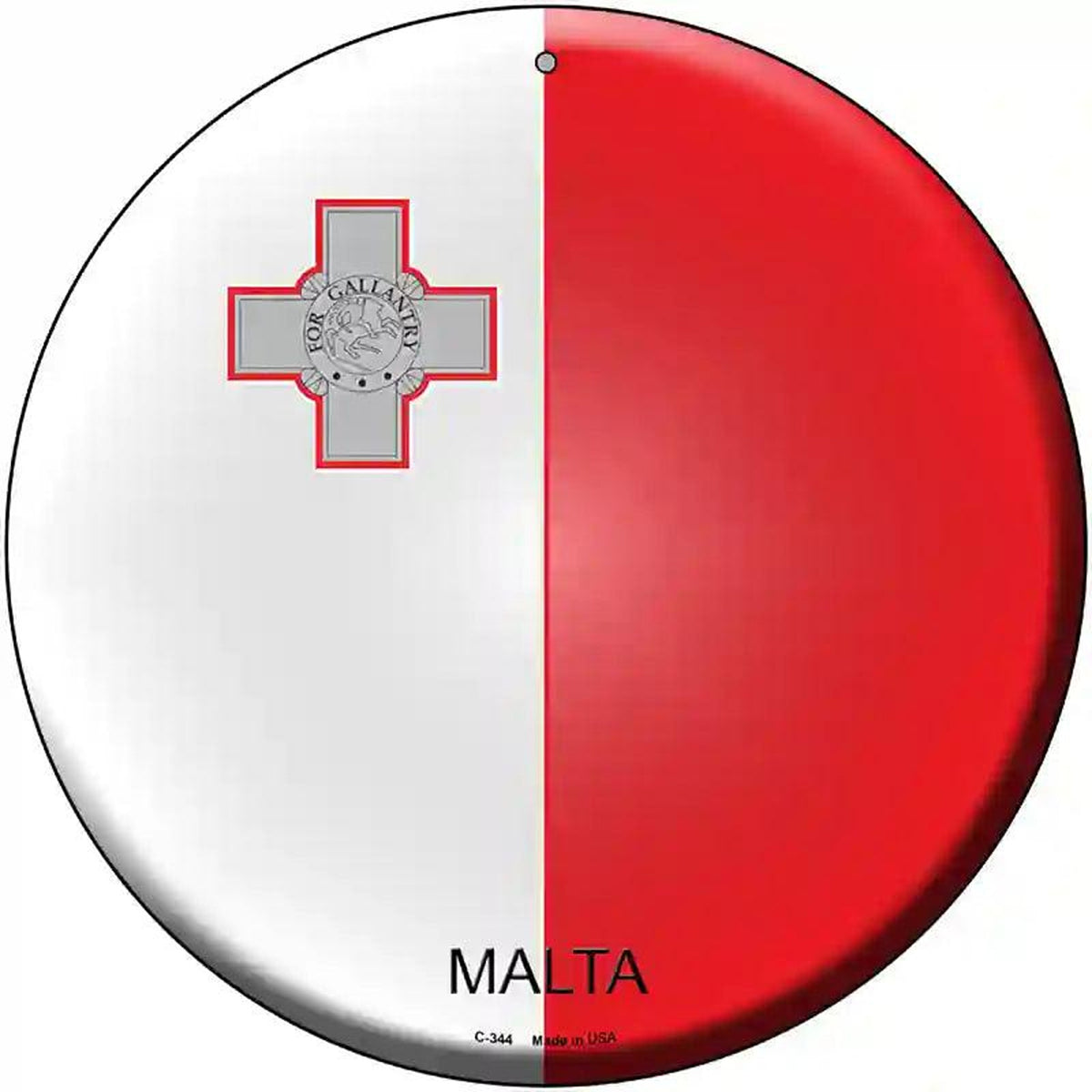 Malta Country Novelty Metal Circular Sign