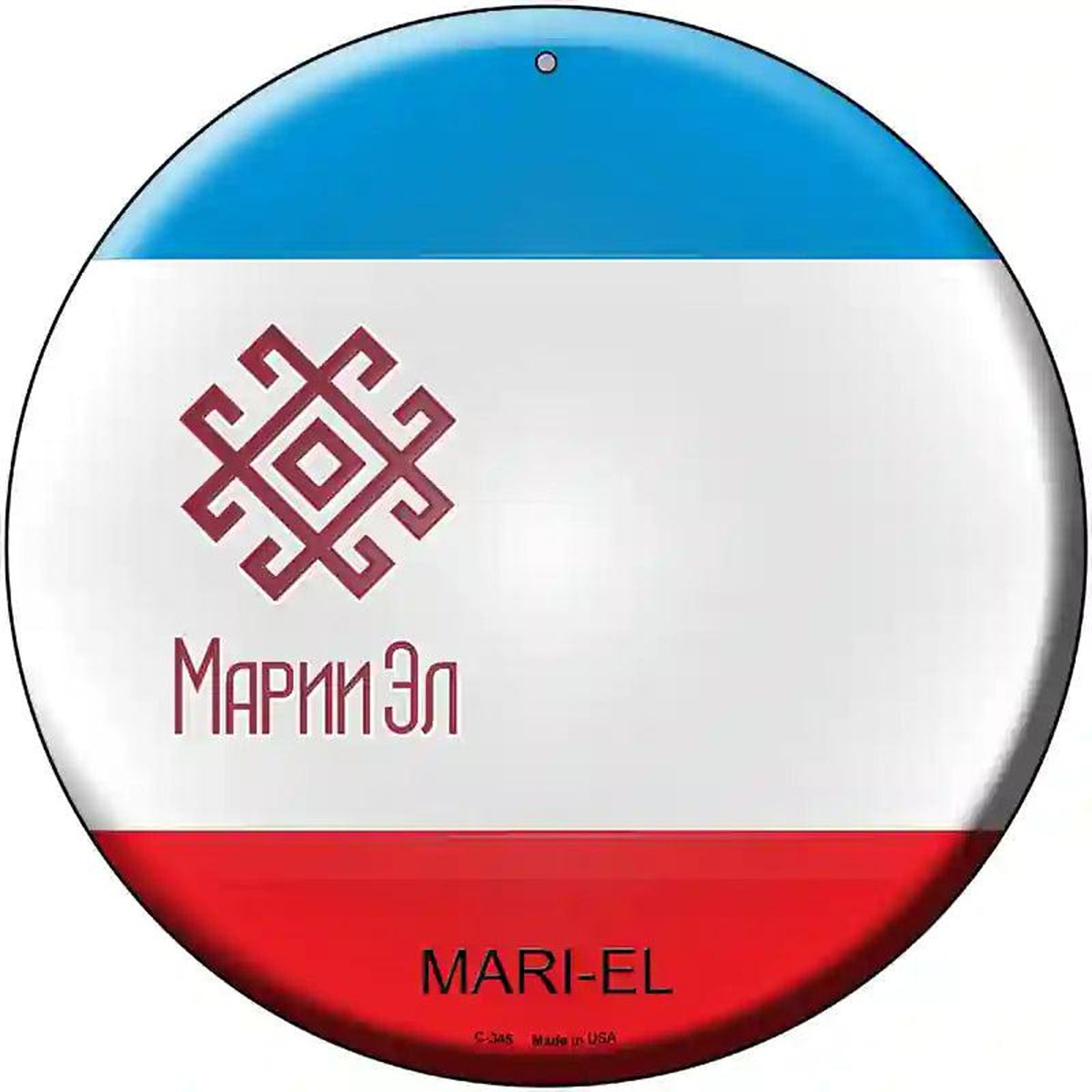 Mari-el Country Novelty Metal Circular Sign