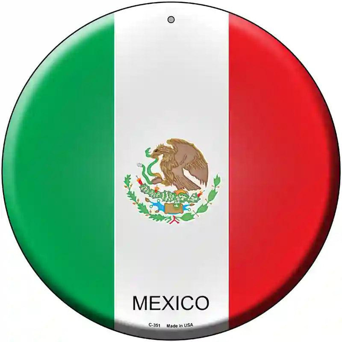 Mexico Country Novelty Metal Circular Sign