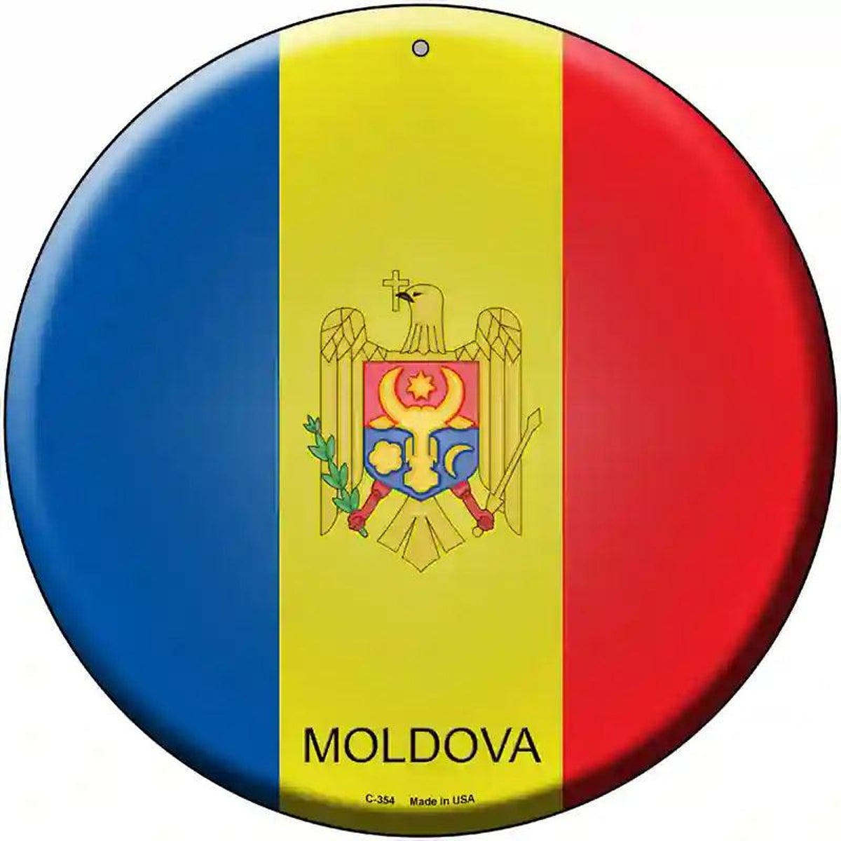 Moldova Country Novelty Metal Circular Sign