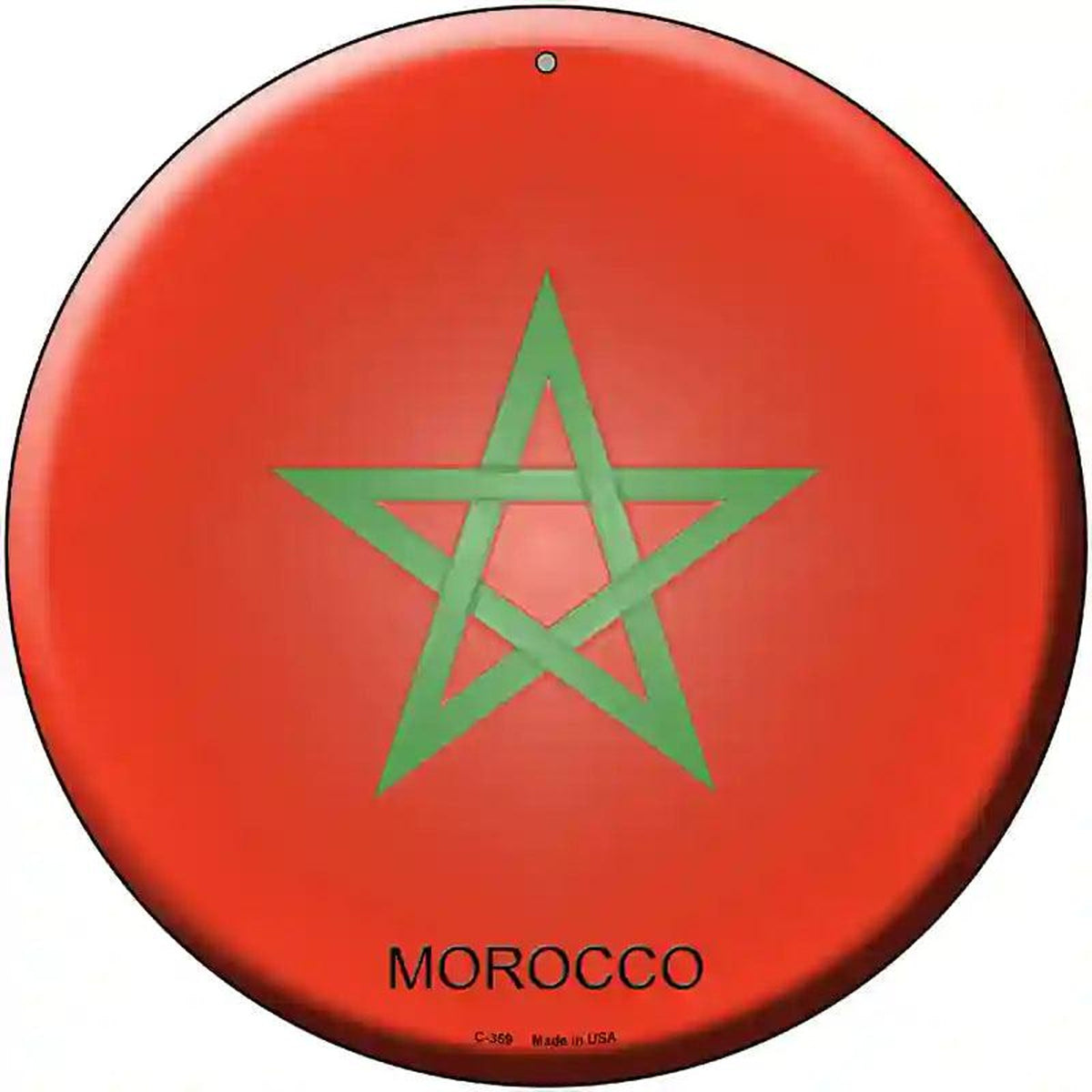 Morocco Country Novelty Metal Circular Sign