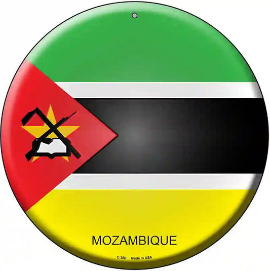 Mazambique Country Novelty Metal Circular Sign