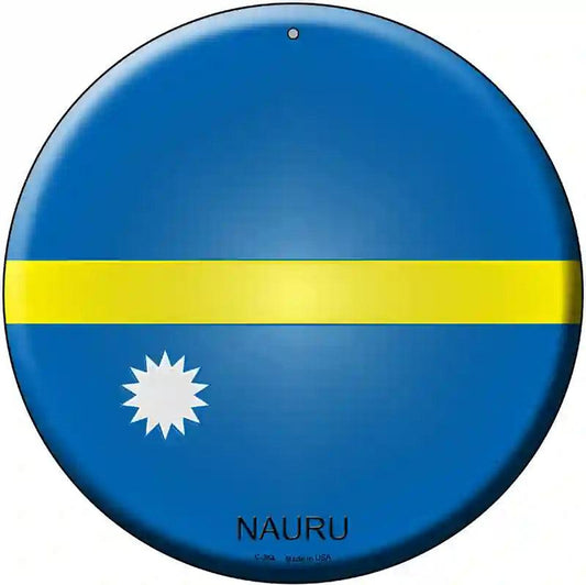 Nauru Country Novelty Metal Circular Sign