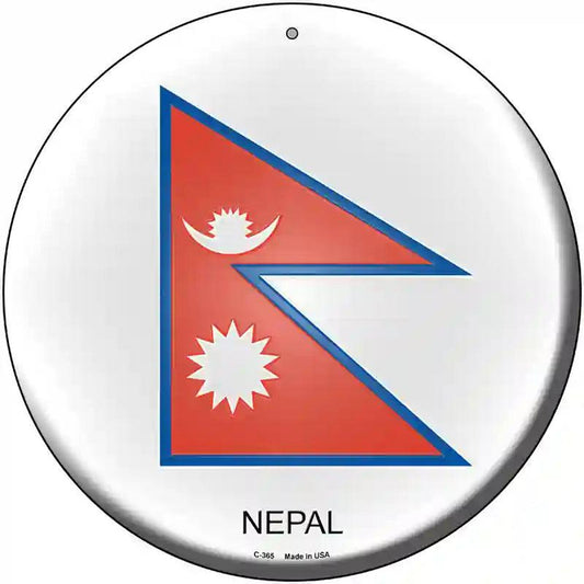 Nepal Country Novelty Metal Circular Sign