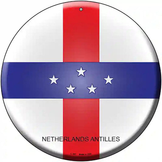 Netherlands Artilles Country Novelty Metal Circular Sign