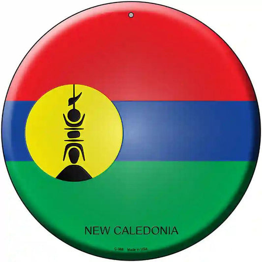 New Caledonia Country Novelty Metal Circular Sign