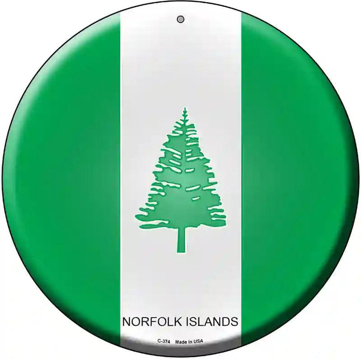 Norfolk Islands Novelty Metal Circular Sign