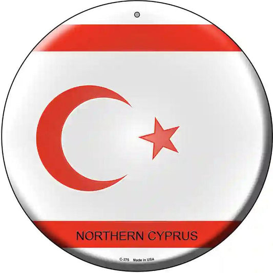 Northern Cyprus Country Novelty Metal Circular Sign