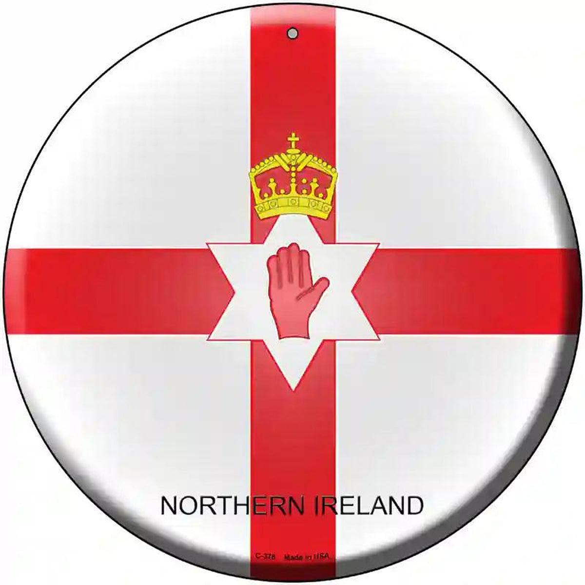 Northern Ireland Country Novelty Metal Circular Sign