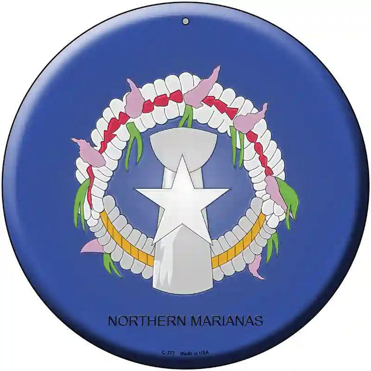 Northern Marianas Country Novelty Metal Circular Sign