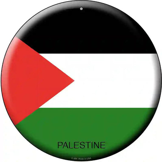 Palestine Country Novelty Metal Circular Sign