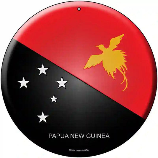 Papua New Guinea Country Novelty Metal Circular Sign