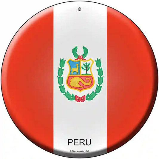 Peru Country Novelty Metal Circular Sign